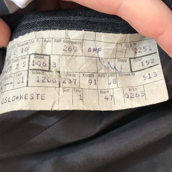 Hirmer munchen blue pinstripe wool two button men's sport coat - Picture 7 of 14